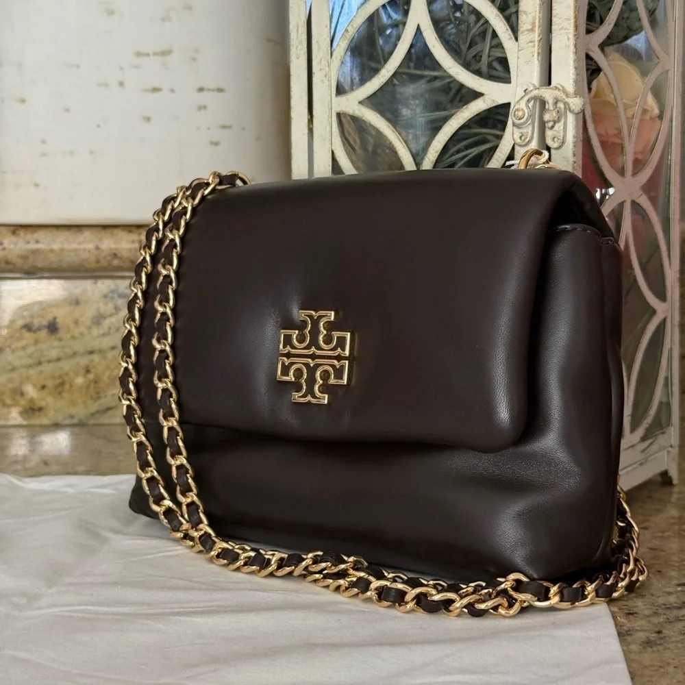 NWT TORY BURCH BRITTEN LEATHER PUFFY ADJUSTABLE SHOULDER BAG